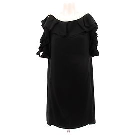 Louis Vuitton Vestido corto negro de seda Negro