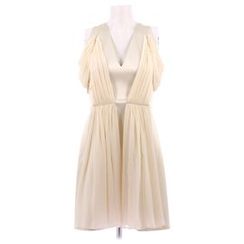 Christopher Kane Vestido creme de lã e seda Bege