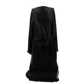 The row Vestido largo negro de seda Negro