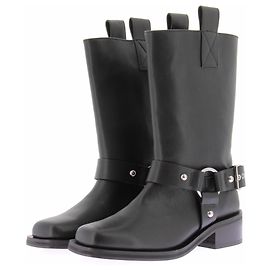 Ganni Black Leather Boots Size 38 Black