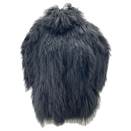 Autre Marque Abrigo de cordero negro Negro