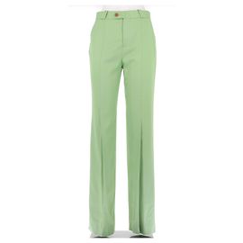 Acne Pantalón verde de algodón Verde
