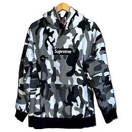 Sudadera Supreme Snow Camo Box Logo Negro Gris Blanco Camo Pullover Talla M/L Negro Blanco Verde