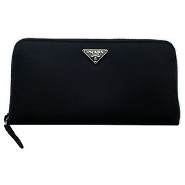 Carteira zíper em triângulo Tessuto da Prada Preto