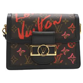 Borsa a Spalla MINI Dauphine Monogram Louis Vuitton Marrone Rosso