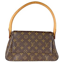 Sac à main Mini Looping Monogram Louis Vuitton Marron Monogramme