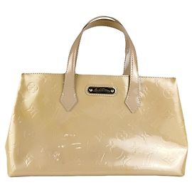 Sac à main Louis Vuitton Monogram Vernis Wilshire PM Beige