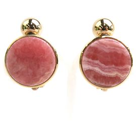 Boucles d'oreilles clips en or et rose Christian Dior Rose Doré