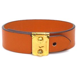 Pulseira de couro Sac Adepeche da Hermès Laranja