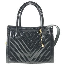 Sac à main Chanel Vintage V-Stitch 2-en-1 Noir Doré