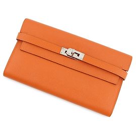 Cartera Larga Kelly de Hermès en Cuero Epsom Naranja Naranja