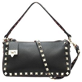 Borsa in pelle Valentino Garavani Rockstud 2 in 1 Nero