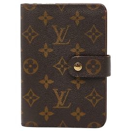 Louis Vuitton Monogram Porte Papier Bifold Geldbörse Braun