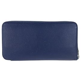 Hermès HERMES Cartera Larga de Seda Azap Azul Azul marino