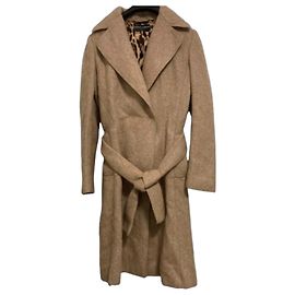 Casaco com cinto de mohair e alpaca marrom Dolce & Gabbana Marrom