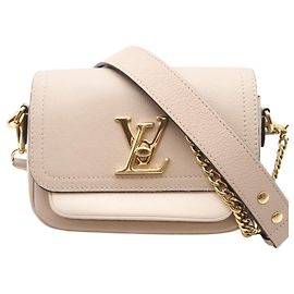 Bolsa de Ombro Lockme Tender da Louis Vuitton Azul Bege Cinza Cru