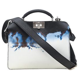 Sac à main Fendi ICU Peekaboo Small 2-en-1 Noir Blanc Bleu