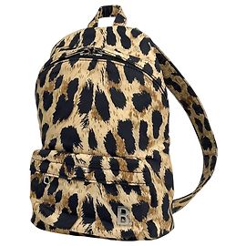 Balenciaga Logo Mini Backpack in Leopard Print Brown Black