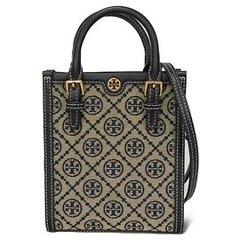 Borsa Mini Tote T Monogram Tory Burch Blu navy