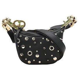 Bolsa de ombro mini 2 em 1 em couro com studs GUCCI Preto