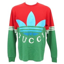 Camiseta de manga larga Gucci x Adidas Roja Multicolor Verde