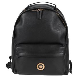 Versace Medusa Zip Backpack Leather Medium Black