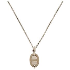 Colar Pendente Hermès Mini Maillon PM Prata