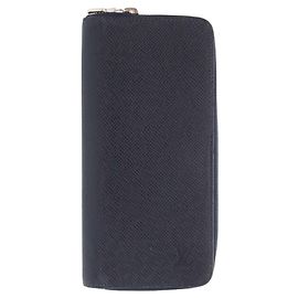 Louis Vuitton Navy Taiga Leather Long Wallet Navy blue