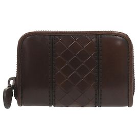 Monedero de cuero Bottega Veneta Castaño