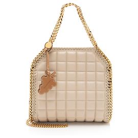 Stella Mc Cartney Mini tote Falabella in ecopelle trapuntata Stella McCartney Marrone Beige