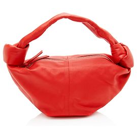 Bolsa Mini Double Knot em Couro de Bezerro Bottega Veneta Vermelho