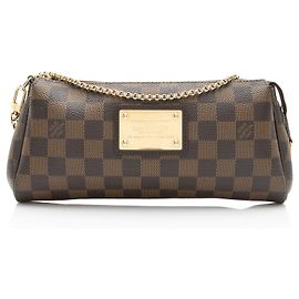 Clutch Eva Damier Ebene Louis Vuitton Marrone