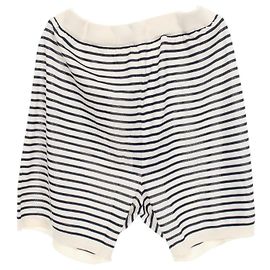 Prada Silk Cotton Shorts White Navy blue
