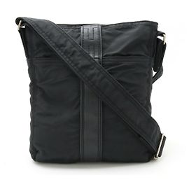 Bolsa de Ombro de Nylon e Couro Acapulco da Hermès Preto
