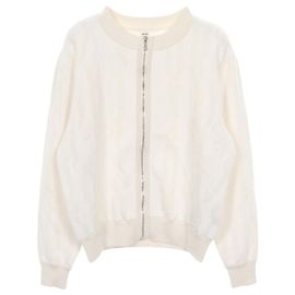Cardigã de seda, rayon e algodão Remix da Hermès Branco