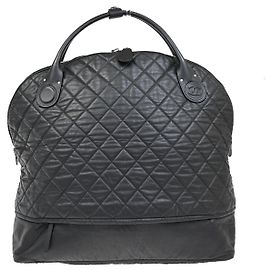 Chanel Horizontal Sport Weekender Quilted Coated Canvas XL Noir