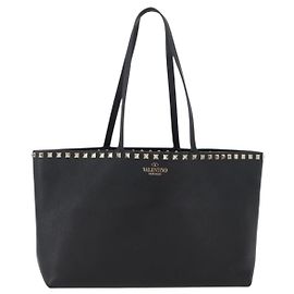 Tote en cuir moyen Rockstud Shopper de Valentino Garavani Noir