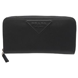 Prada Saffiano Long Wallet Black