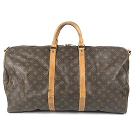 Louis Vuitton Monogram Canvas Shoulder Bag Brown