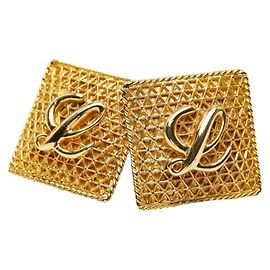 Boucles d'oreilles carrées avec logo Anagram Loewe Doré