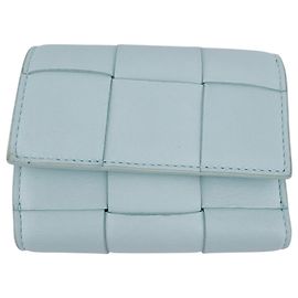 Bottega Veneta Cassette Compact Wallet in Blue Blue