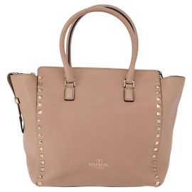 Valentino Garavani Rockstud Tote en Cuir Rigide Petit Rose