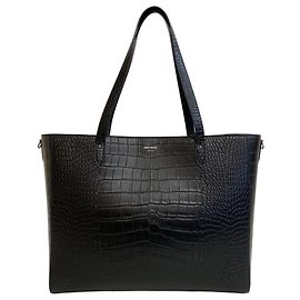 Bolsa tote com estampa de crocodilo e studs Jimmy Choo Pegasi Preto