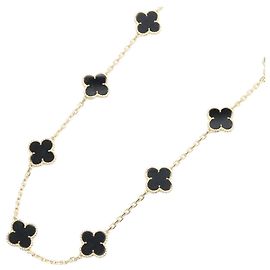 Collar Vintage Alhambra de 20 Motivos de Van Cleef & Arpels Negro Dorado