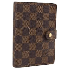 LOUIS VUITTON Damier Ebene Agenda PM Day Planner Cover R20700 LV Auth LNZ412 Damier ebene