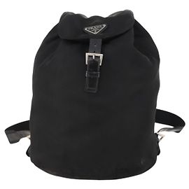 PRADA Backpack Nylon Black Silver Auth bs33265 Silvery ref  display picture 1