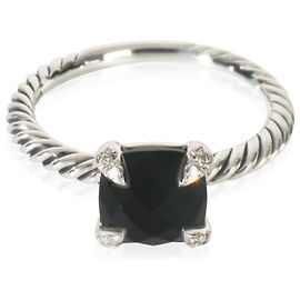 Anello Chatelaine in Argento Sterling, Onice e Diamanti di David Yurman Altro