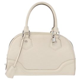 Bolsa de boliche Montaigne Louis Vuitton em couro Epi PM Branco