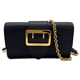 Pochette en cuir avec boucle Burberry Noir