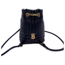 Burberry Leather Quilted Mini Lola Backpack Black